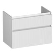 BRAUER Delight Wavy onderkast 80 met 2 softclose lades greeploos en 1 sifon uitsparing mat wit OK-DLW80MW