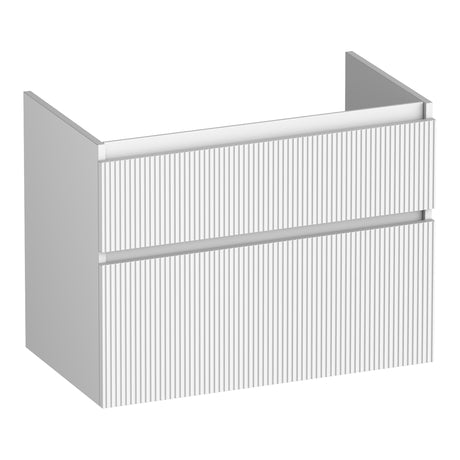 BRAUER Delight Wavy onderkast 80 met 2 softclose lades greeploos en 1 sifon uitsparing mat wit OK-DLW80MW