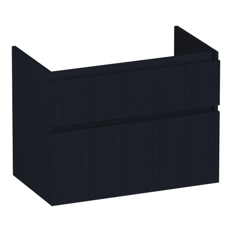 BRAUER Delight Wavy onderkast 80 met 2 softclose lades greeploos en 1 sifon uitsparing mat zwart OK-DLW80MZ