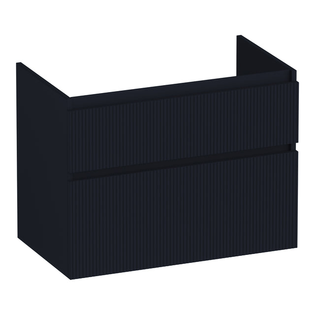 BRAUER Delight Wavy onderkast 80 met 2 softclose lades greeploos en 1 sifon uitsparing mat zwart OK-DLW80MZ