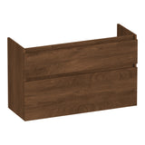 BRAUER Delight Wavy onderkast ondiep 100 met 2 softclose lades greeploos en 1 sifon uitsparing Forest Cacao OK-DLWO100FC