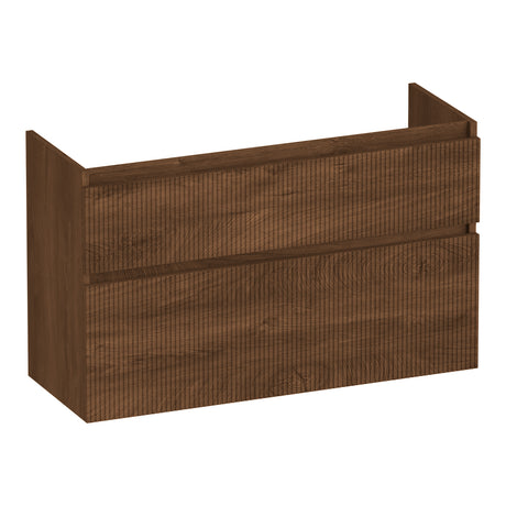 BRAUER Delight Wavy onderkast ondiep 100 met 2 softclose lades greeploos en 1 sifon uitsparing Forest Cacao OK-DLWO100FC