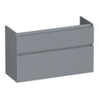 BRAUER Delight Wavy onderkast ondiep 100 met 2 softclose lades greeploos en 1 sifon uitsparing mat grijs OK-DLWO100MG