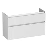 BRAUER Delight Wavy onderkast ondiep 100 met 2 softclose lades greeploos en 1 sifon uitsparing mat wit OK-DLWO100MW