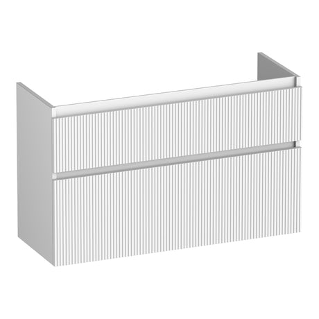 BRAUER Delight Wavy onderkast ondiep 100 met 2 softclose lades greeploos en 1 sifon uitsparing mat wit OK-DLWO100MW