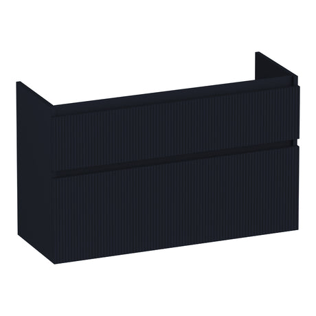 BRAUER Delight Wavy onderkast ondiep 100 met 2 softclose lades greeploos en 1 sifon uitsparing mat zwart OK-DLWO100MZ