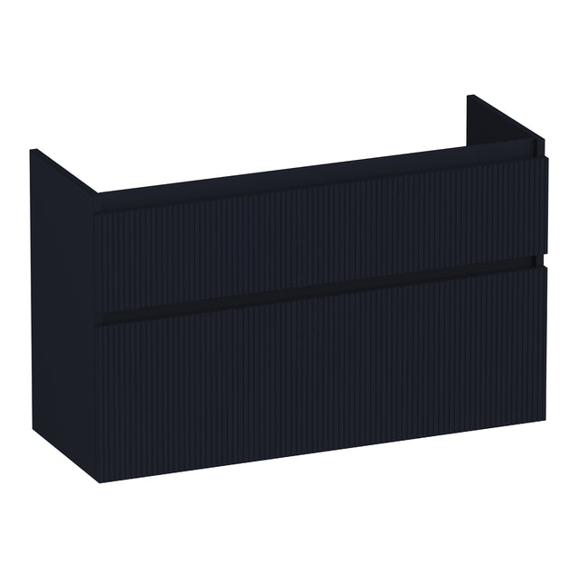 BRAUER Delight Wavy onderkast ondiep 100 met 2 softclose lades greeploos en 1 sifon uitsparing mat zwart OK-DLWO100MZ
