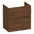 BRAUER Delight Wavy onderkast ondiep 60 met 2 softclose lades greeploos en 1 sifon uitsparing Forest Cacao OK-DLWO60FC