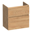 BRAUER Delight Wavy onderkast ondiep 60 met 2 softclose lades greeploos en 1 sifon uitsparing Forest Tan OK-DLWO60FT