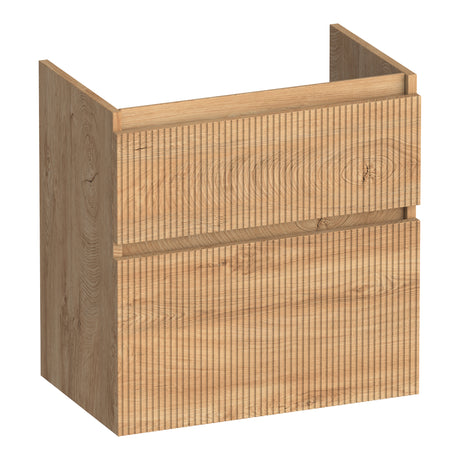 BRAUER Delight Wavy onderkast ondiep 60 met 2 softclose lades greeploos en 1 sifon uitsparing Forest Tan OK-DLWO60FT