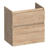 BRAUER Delight Wavy onderkast ondiep 60 met 2 softclose lades greeploos en 1 sifon uitsparing Forest Wheat OK-DLWO60FW