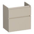 BRAUER Delight Wavy onderkast ondiep 60 met 2 softclose lades greeploos en 1 sifon uitsparing mat beige OK-DLWO60MB