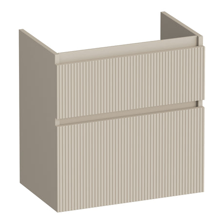 BRAUER Delight Wavy onderkast ondiep 60 met 2 softclose lades greeploos en 1 sifon uitsparing mat beige OK-DLWO60MB
