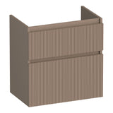 BRAUER Delight Wavy onderkast ondiep 60 met 2 softclose lades greeploos en 1 sifon uitsparing mat mokka OK-DLWO60MM