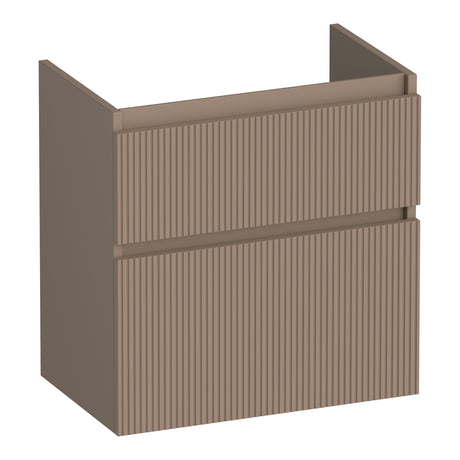 BRAUER Delight Wavy onderkast ondiep 60 met 2 softclose lades greeploos en 1 sifon uitsparing mat mokka OK-DLWO60MM