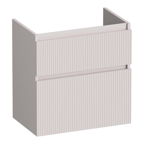 BRAUER Delight Wavy onderkast ondiep 60 met 2 softclose lades greeploos en 1 sifon uitsparing mat zand OK-DLWO60MS