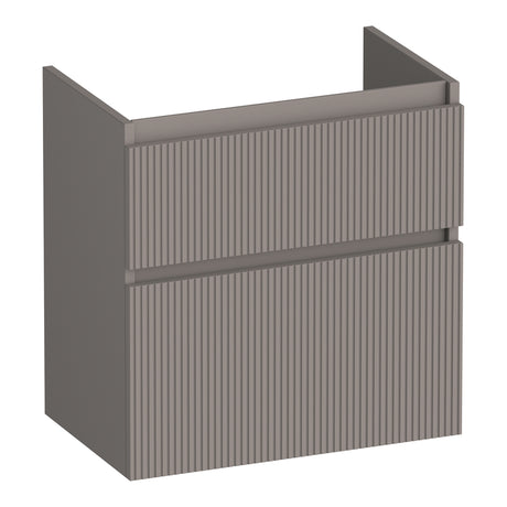 BRAUER Delight Wavy onderkast ondiep 60 met 2 softclose lades greeploos en 1 sifon uitsparing mat taupe OK-DLWO60MT