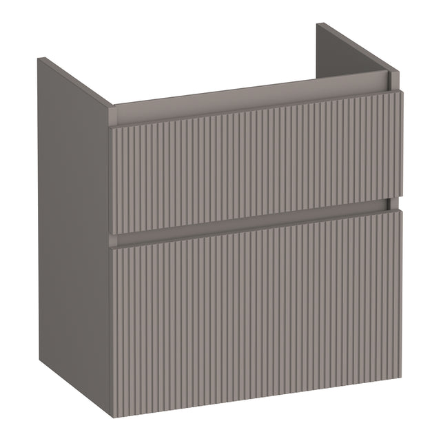BRAUER Delight Wavy onderkast ondiep 60 met 2 softclose lades greeploos en 1 sifon uitsparing mat taupe OK-DLWO60MT