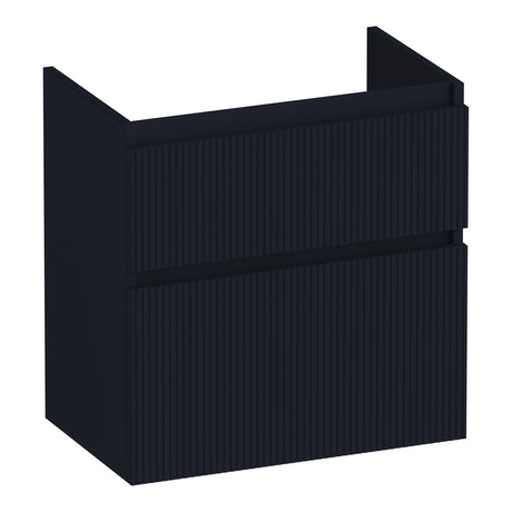 BRAUER Delight Wavy onderkast ondiep 60 met 2 softclose lades greeploos en 1 sifon uitsparing mat zwart OK-DLWO60MZ