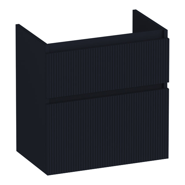 BRAUER Delight Wavy onderkast ondiep 60 met 2 softclose lades greeploos en 1 sifon uitsparing mat zwart OK-DLWO60MZ