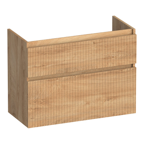 BRAUER Delight Wavy onderkast ondiep 80 met 2 softclose lades greeploos en 1 sifon uitsparing Forest Tan OK-DLWO80FT