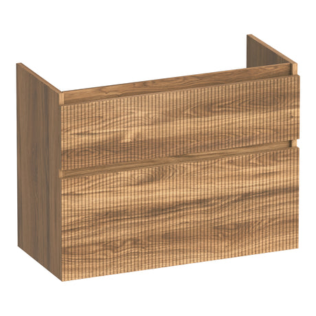 BRAUER Delight Wavy onderkast ondiep 80 met 2 softclose lades greeploos en 1 sifon uitsparing Honey OK-DLWO80HO