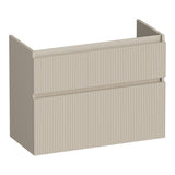 BRAUER Delight Wavy onderkast ondiep 80 met 2 softclose lades greeploos en 1 sifon uitsparing mat beige OK-DLWO80MB