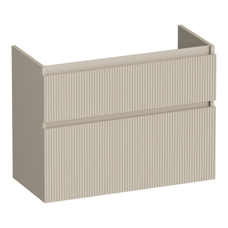 BRAUER Delight Wavy onderkast ondiep 80 met 2 softclose lades greeploos en 1 sifon uitsparing mat beige OK-DLWO80MB