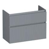 BRAUER Delight Wavy onderkast ondiep 80 met 2 softclose lades greeploos en 1 sifon uitsparing mat grijs OK-DLWO80MG