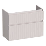 BRAUER Delight Wavy onderkast ondiep 80 met 2 softclose lades greeploos en 1 sifon uitsparing mat zand OK-DLWO80MS