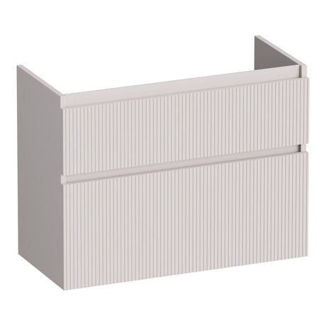 BRAUER Delight Wavy onderkast ondiep 80 met 2 softclose lades greeploos en 1 sifon uitsparing mat zand OK-DLWO80MS