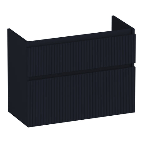 BRAUER Delight Wavy onderkast ondiep 80 met 2 softclose lades greeploos en 1 sifon uitsparing mat zwart OK-DLWO80MZ
