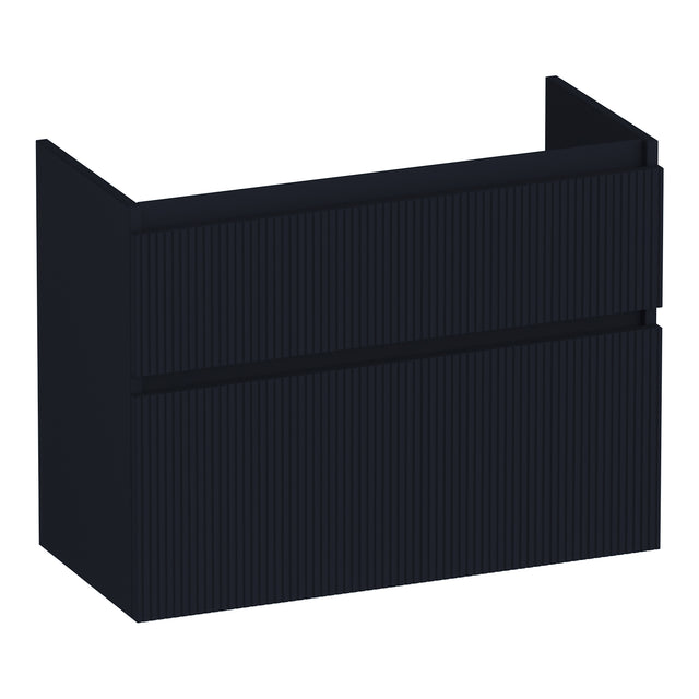 BRAUER Delight Wavy onderkast ondiep 80 met 2 softclose lades greeploos en 1 sifon uitsparing mat zwart OK-DLWO80MZ