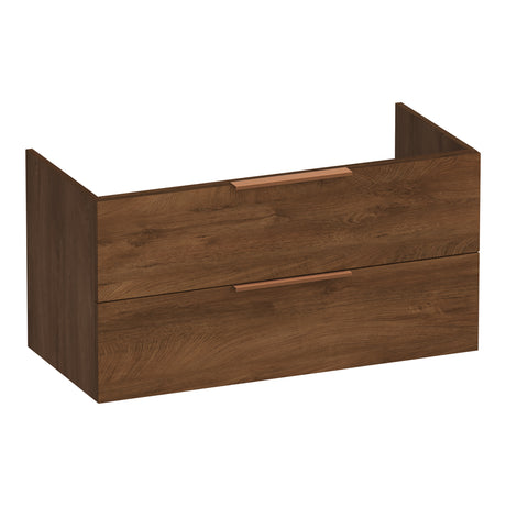 BRAUER Elevate onderkast 100 excl. opleggrepen met 2 softclose lades en 1 sifon uitsparing Forest Cacao OK-EL100FC