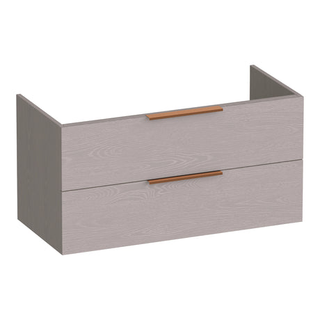 BRAUER Elevate onderkast 100 excl. opleggrepen met 2 softclose lades en 1 sifon uitsparing Timber Greige OK-EL100TE