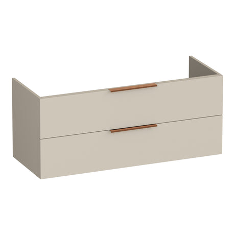 BRAUER Elevate onderkast 120 excl. opleggrepen met 2 softclose lades en 2 sifon uitsparingen mat beige OK-EL120-2MB