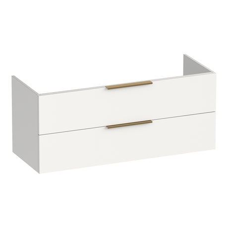 BRAUER Elevate onderkast 120 excl. opleggrepen met 2 softclose lades en 2 sifon uitsparingen mat wit OK-EL120-2MW