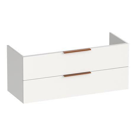 BRAUER Elevate onderkast 120 excl. opleggrepen met 2 softclose lades en 2 sifon uitsparingen mat wit OK-EL120-2MW