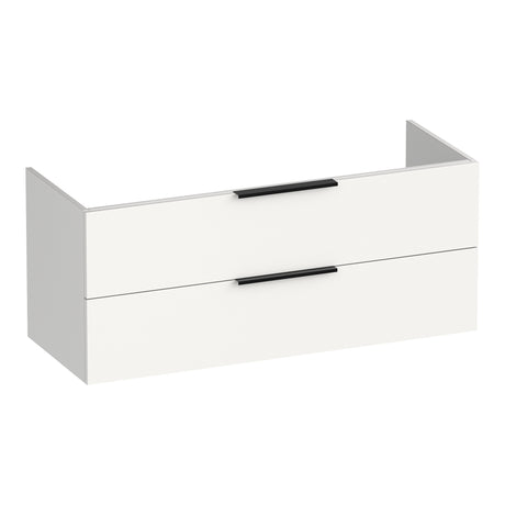 BRAUER Elevate onderkast 120 excl. opleggrepen met 2 softclose lades en 2 sifon uitsparingen mat wit OK-EL120-2MW