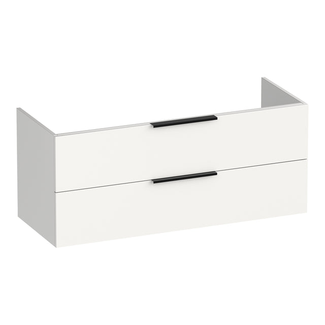 BRAUER Elevate onderkast 120 excl. opleggrepen met 2 softclose lades en 2 sifon uitsparingen mat wit OK-EL120-2MW