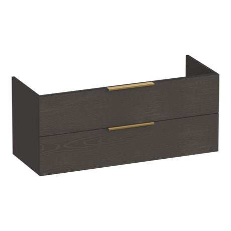 BRAUER Elevate onderkast 120 excl. opleggrepen met 2 softclose lades en 2 sifon uitsparingen Timber Anthracite OK-EL120-2TA