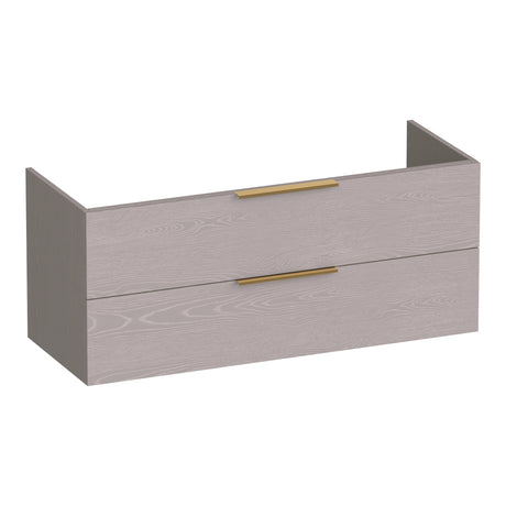 BRAUER Elevate onderkast 120 excl. opleggrepen met 2 softclose lades en 2 sifon uitsparingen Timber Greige OK-EL120-2TE
