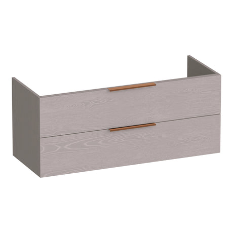BRAUER Elevate onderkast 120 excl. opleggrepen met 2 softclose lades en 2 sifon uitsparingen Timber Greige OK-EL120-2TE