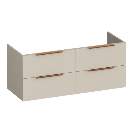 BRAUER Elevate onderkast 120 excl. opleggrepen met 4 softclose lades en 2 sifon uitsparingen mat beige OK-EL120-4MB