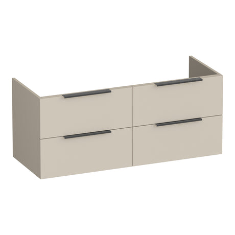 BRAUER Elevate onderkast 120 excl. opleggrepen met 4 softclose lades en 2 sifon uitsparingen mat beige OK-EL120-4MB