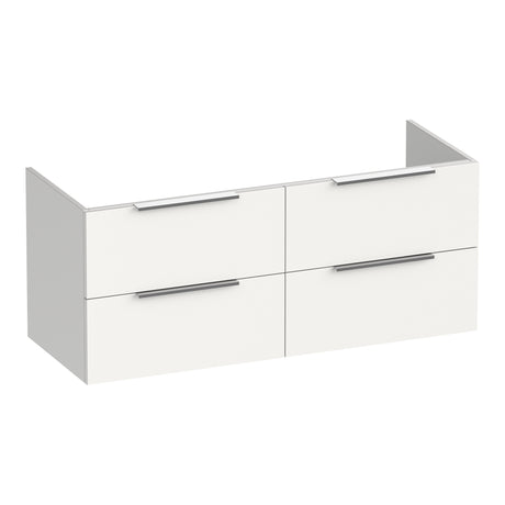 BRAUER Elevate onderkast 120 excl. opleggrepen met 4 softclose lades en 2 sifon uitsparingen mat wit OK-EL120-4MW