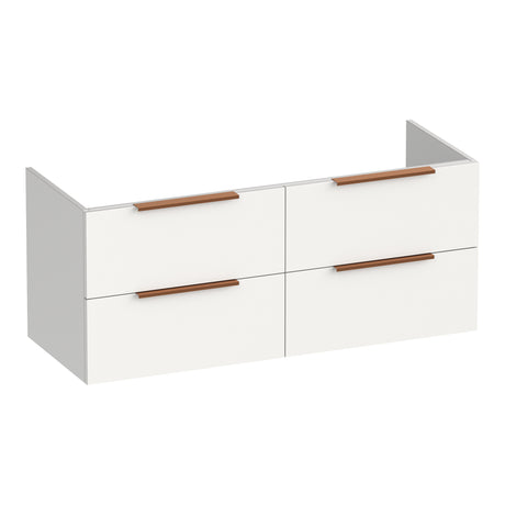 BRAUER Elevate onderkast 120 excl. opleggrepen met 4 softclose lades en 2 sifon uitsparingen mat wit OK-EL120-4MW