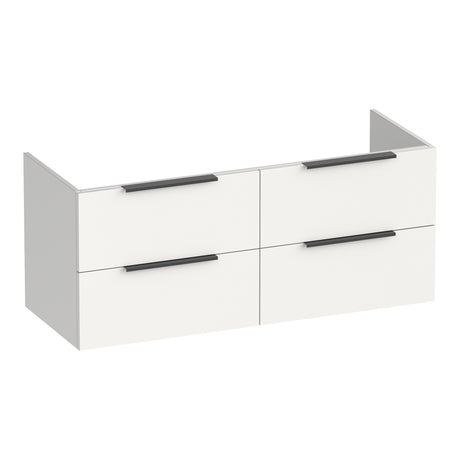 BRAUER Elevate onderkast 120 excl. opleggrepen met 4 softclose lades en 2 sifon uitsparingen mat wit OK-EL120-4MW