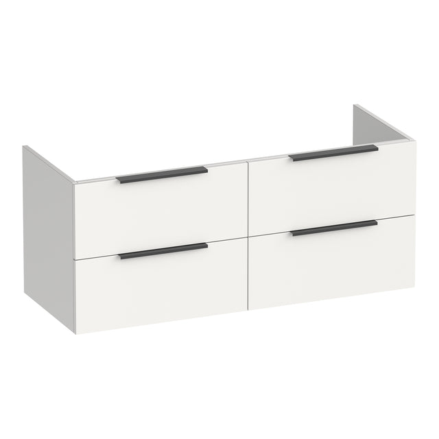 BRAUER Elevate onderkast 120 excl. opleggrepen met 4 softclose lades en 2 sifon uitsparingen mat wit OK-EL120-4MW