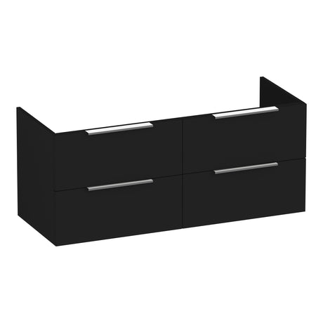 BRAUER Elevate onderkast 120 excl. opleggrepen met 4 softclose lades en 2 sifon uitsparingen mat zwart OK-EL120-4MZ